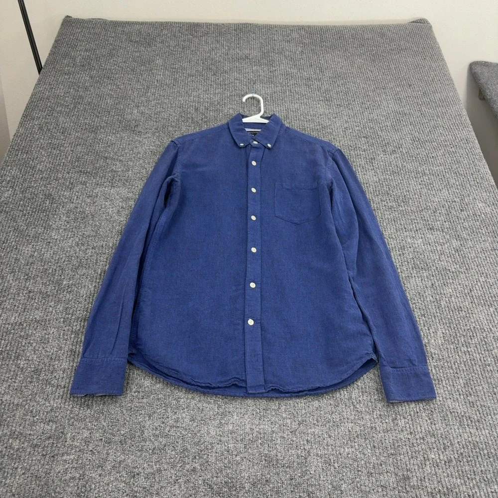 Banana Republic Shirt Mens S Blue Linen Cotton Button Down Classic Casual